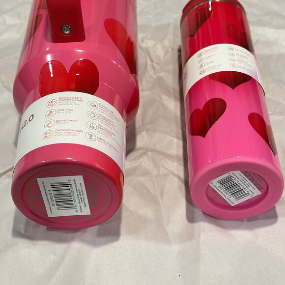 Stanley Rouge Heart Gradient Bundle 40oz Quencher, 16oz Aero Light, Straw Charms - Picture 11 of 11
